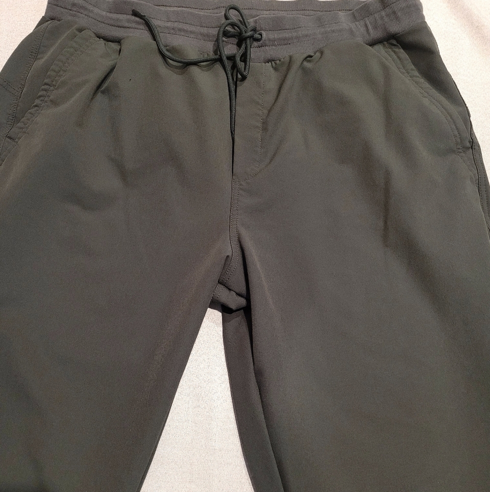 Womens Old Navy Stretch Tech Active Leisure Wear Drawstring Pants XL Deep Green